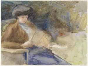 Femme assise lisant