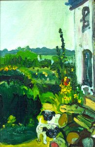 Chiots carlins dans le jardin - Brenda Brin Booker