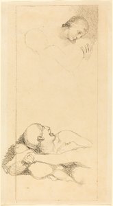 Homme effrayé regardant en haut ; Femme et enfants - British 18th Century after John Flaxman