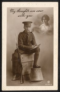 Royaume-Uni : Une carte postale sentimentale produite par la Cairo Postcard Trust, Le Caire, Égypte, pendant la Première Guerre mondiale