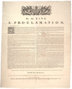 Proclamation, 1763 - British School