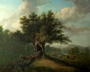 Un chêne dans le parc de Moccas, Herefordshire - British School