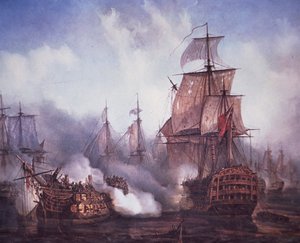 Bataille de Trafalgar en 1805 - British School