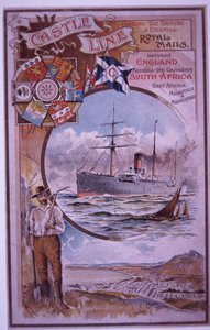 Livret de Castle Line avec la liste des passagers du Tantallon Castle naviguant du Cap à Londres en 1898