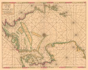 Carte de la mer du Nord : de la Norvège aux détroits de Douvres, c.1700 - British School