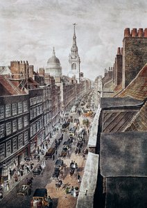 Rue de Cheapside à Londres, gravure - British School