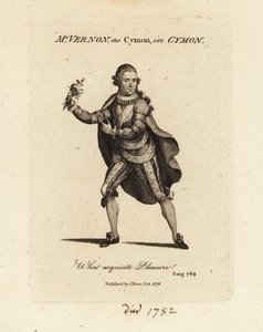 Mme Joseph Vernon dans le rôle de Cymon chantant la cantate Cymon et Iphigénie de Thomas Arne - British School
