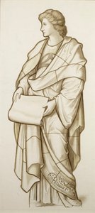 Muse de la Littérature - Carton pour vitrail, c.1890 - British School