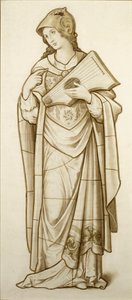 Muse de la Poésie Lyrique - Carton pour vitrail, c.1890 - British School