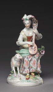 Musicien assis, Manufacture de porcelaine de Derby, vers 1765 - British School