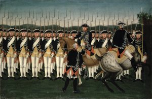 Friedrich II (1712-86) avec le régiment de garde de Hesse