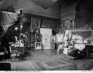 Atelier du peintre florentin Edoardo Gelli - Brogi Brogi