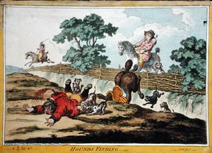 Chiens Trouvant, gravé par James Gillray (1756-1815) publié par Hannah Humphrey en 1800 - Brownlow (after) North