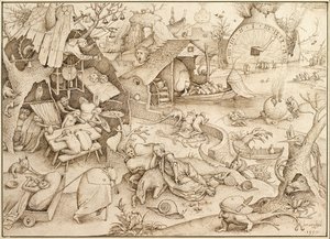 Acedia Paresse De la série Les Sept Péchés Capitaux, 1557 - Bruegel