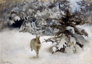 Un lièvre dans la neige - Bruno Andreas Liljefors