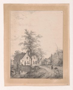 Chemin de campagne avec maisons - Bruno van Straaten (I)