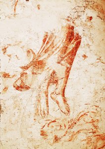 Sinopia représentant un ange de la mort et un évêque ... (fresque) - Buonamico Buffalmacco