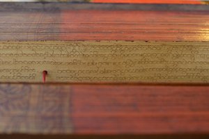 Manuscrit birman sur feuille de palmier (bois et parchemin) - Burmese School