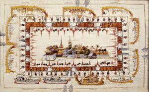 Tissu avec vue du Palais de Mandalay