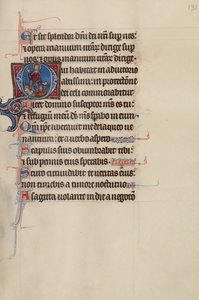 Initial O : Le Christ trônant avec un dragon et un lion à ses pieds - Bute Master