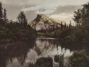 Mont Rundle, Banff, Alt 9 665 pieds (photo couleur)