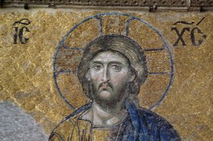 Deesis Christ dans Sainte-Sophie (mosaïque) - Byzantine