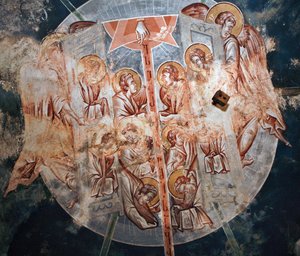 Les Anges - Peinture de Damiane (actif au 14ème siècle) - 14ème siècle - Fresque - Monastère Saint-Georges, Ubisi (Géorgie) - Byzantine