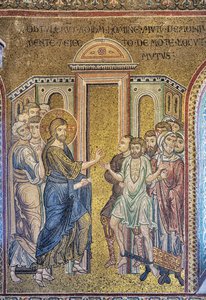 Le Miracle de la guérison du possédé, mosaïque byzantine, Épisodes de la vie du Christ, XII-XIII siècles - Byzantine