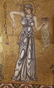 Justice (détail) des mosaïques intérieures de la basilique Saint-Marc, 12e siècle - Byzantine Byzantine