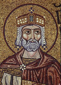 Roi David (détail) des mosaïques intérieures de la basilique Saint-Marc, 12ème siècle