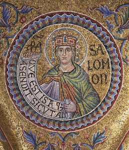 Roi Salomon (détail) des mosaïques intérieures de la basilique Saint-Marc, 13e siècle - Byzantine Byzantine