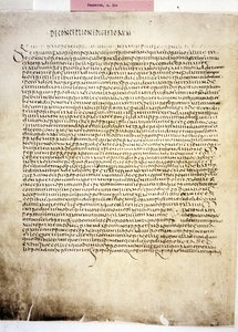 CORPUS JURIS CIVILIS: Une page du Codex Iustinianus, Digestum., 6ème siècle (manuscrit) - Byzantine School