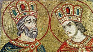Constantin le Grand (270-337) et Sainte Hélène (mosaïque)