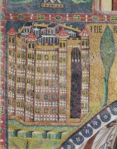 (détail) de Jérusalem - Byzantine School
