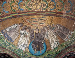Italie, Émilie-Romagne, Ravenne, Basilique de San Vitale, mosaïque de la cuve absidiale - Byzantine School