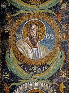 PAULUS: Mosaïque byzantine, VIe siècle - Byzantine School