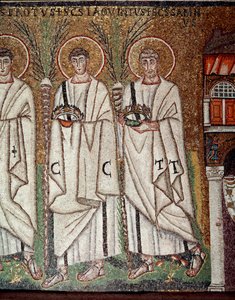 Procession de martyrs (détail de mosaïques, 6ème siècle) - Byzantine School