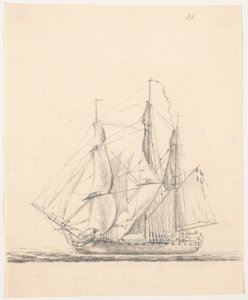 Navire de guerre toutes voiles dehors - C.A. Lorentzen