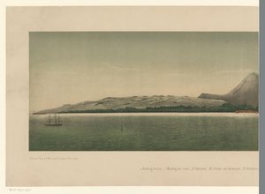 Vue de la côte de Grand-Aceh, avec la flotte de la première expédition d