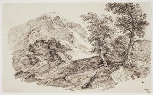 Paysage de montagne avec arbres - C.F. von Rumohr