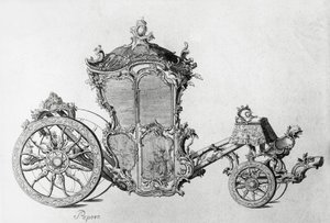 Conception pour une voiture rococo, gravure - J.B. and Brown J. Rowbotham
