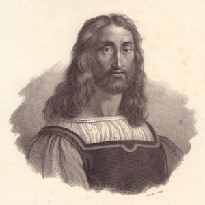Portrait du graveur italien Marcantonio Raimondi (1480-1534), gravure sur cuivre par Barni d