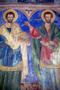 Saints Côme et Damien, monastère de Megalo Sotiris, île de Symi, Grèce (photo) - J.B. and Brown J. Rowbotham