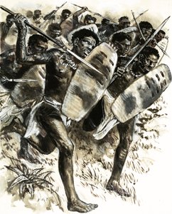 Des tribus abyssines attaquent le fort de Gura en 1875 - C.L. Doughty