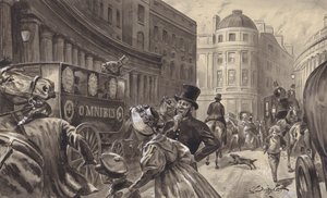 Omnibus à cheval, Londres (gouache sur papier)