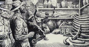 Illustration pour King Solomons Mines (gouache sur papier) - C.L. Doughty