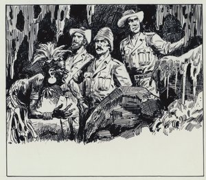 Illustration pour King Solomons Mines (gouache sur papier) - C.L. Doughty