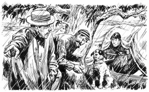 Illustration pour Three Men In A Boat de Jerome K Jerome (plume et encre) - C.L. Doughty