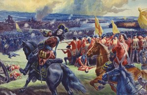 Le roi George II à la bataille de Dettingen ( ) (gouache sur papier)