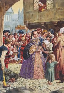 Mary Tudor (1515-58) (gouache sur papier) - C.L. Doughty
